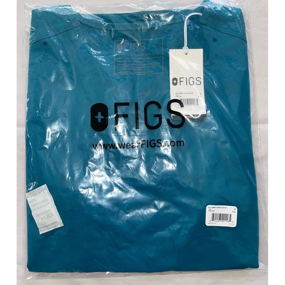 Figs Tops - Figs Casma 3-pocket Scrub Top Pacific Blue